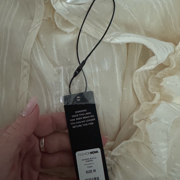 Fashion Nova Cream Ruffle Romper - Picture 3 of 3